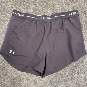 Under Armour HeatGear Women Running Shorts Purple Mauve Loose Fit 1331828 Large
